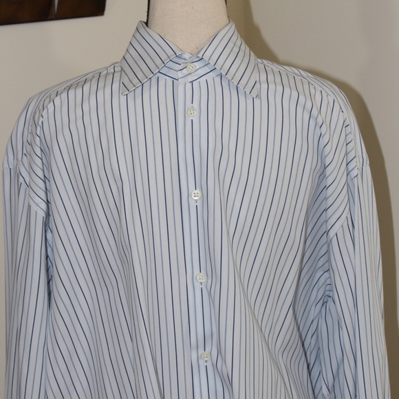 Armani Collezioni, French Cuff stripped blue dress shirt - Picture 2 of 8